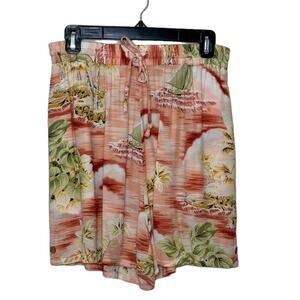 Tommy Bahama melon green palm prints pull on shorts size small